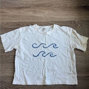 Madewell White Tee with Wave Design